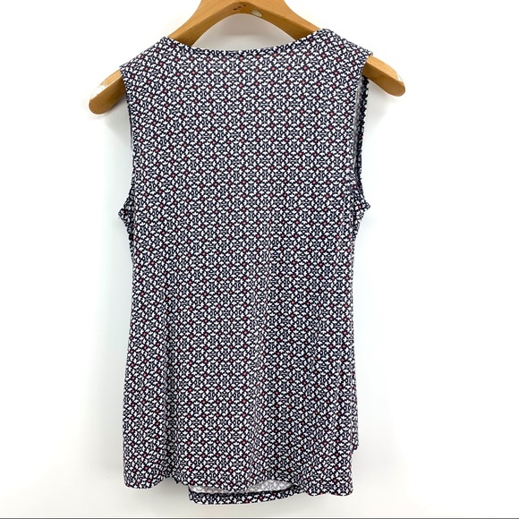 LOFT Outlet NWT Sleeveless Wrap Front Patterned Top, Small - Picture 12 of 16